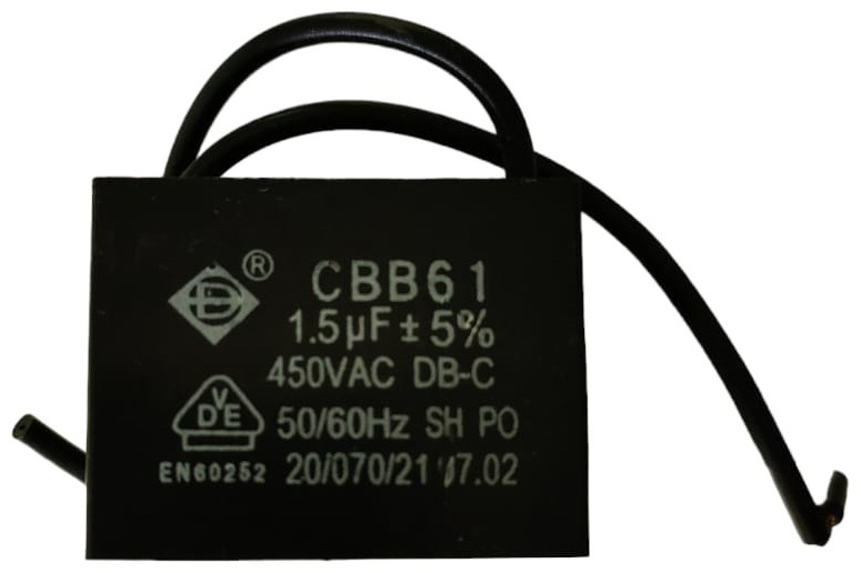 Конденсатор электролитический CBB61 1.5uf 450 В, 1 шт.