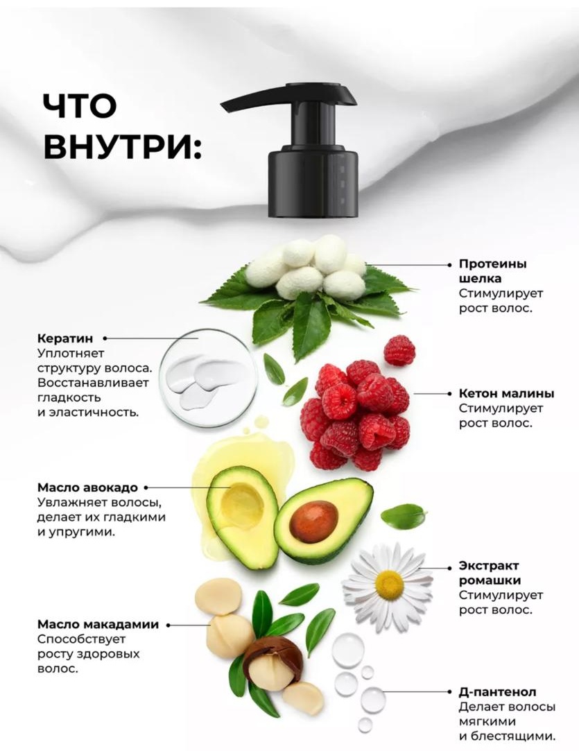KAMALI маска BLANCHE Маска для волос с кератином увлажняющая восстанавливающая 500 мл, фото 4