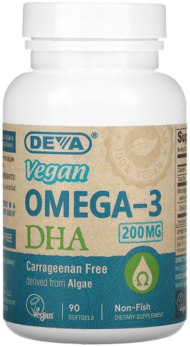 Deva рыбий жир Vegan Omega-3 DHA 90 капсул