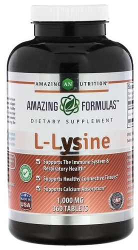 Amazing Nutrition L-лизин, 1000 мг нейтральный 640 г