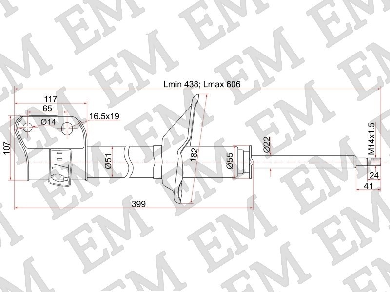 Амортизатор BAIKOR передний BKSAF0044 1 шт
