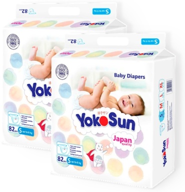 Подгузники Yokosun Comfort+ S, 164 шт