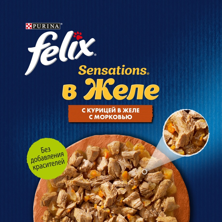 Купить Корм Felix кусочки в желе курица, овощи 90 г 1 шт в кредит в ...