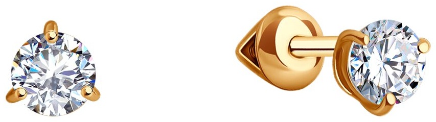 Пусеты SOKOLOV EAR-SO-585-918868 вес 0.92 г золото, фианит