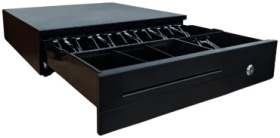 Сейф Денежный ящик AT - 405 ключевой, электронный замок (405х110х412 мм)