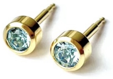 Пусеты STUDEX медицинская сталь, кристаллы Swarovski