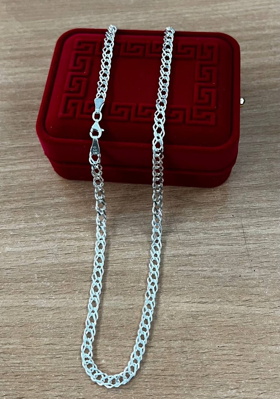 Splendore Collection SLV116 длина 55 см, вес 14 г серебро, плетение двойной ромб