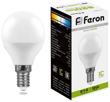 Feron 9W Е14, светодиодная, нейтральный белый
