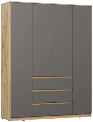 Распашной шкаф Arzan divan Atyrau Шкаф, 160x206х50 см, серый, коричневый
