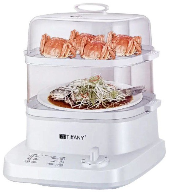Пароварка Tiffany YL-0608 8 л. белый