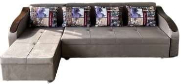 Диван угловой Atyrau Divan UGL285S, 285х80 см, обивка велюр, серый