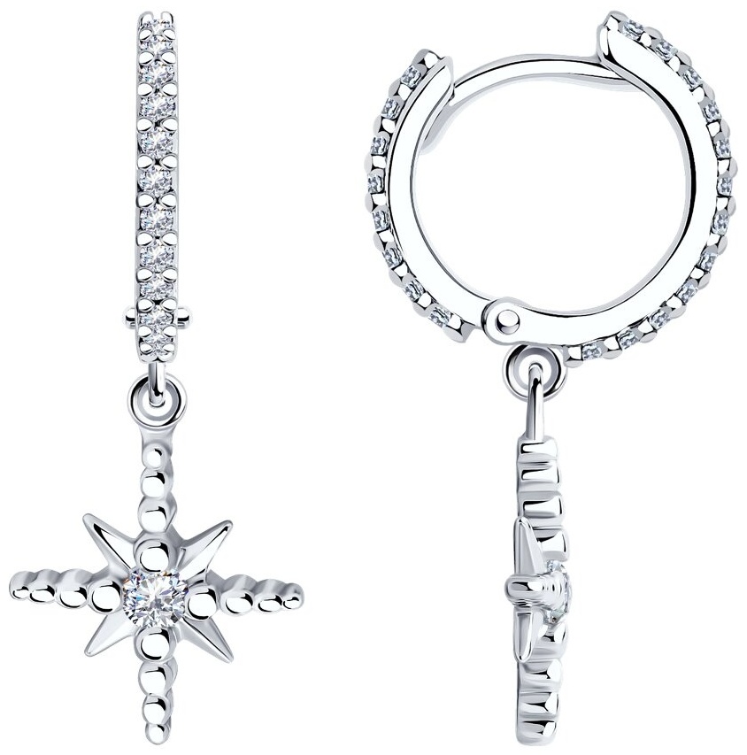 Серьги SOKOLOV EAR-SO-925-725833 вес 2.9 г серебро, фианит