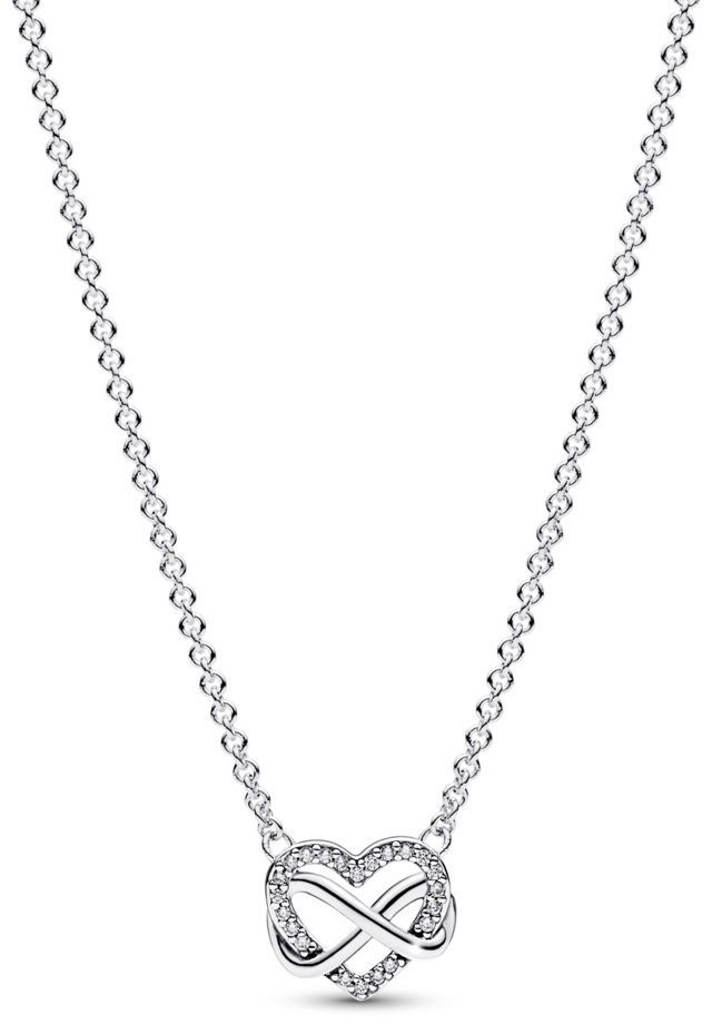 Колье PANDORA «Сердце бесконечности» 392666C01-50 длина 50 см вес 4.4 г серебро, цирконий