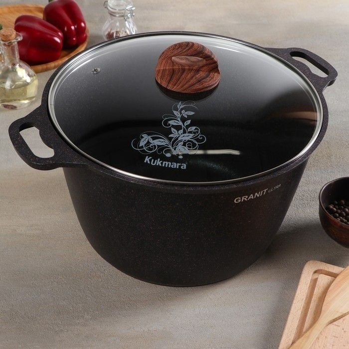 Кастрюля 10 л, Kukmara Granit ultra алюминий