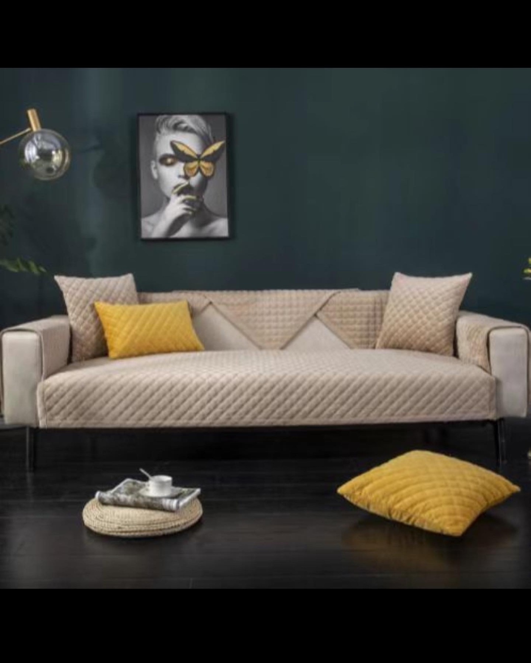 Makhome дивандек для дивана Мелкий ромб бежевый 90x300