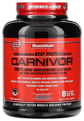 MuscleMeds Carnivor Биоинженерный изолят говяжьего протеина Шоколад 1898 г