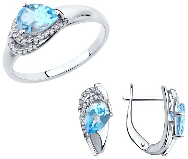 Diamant 94-310-00548-1-94-320-00548-1 вес 4.26 г серебро, фианит