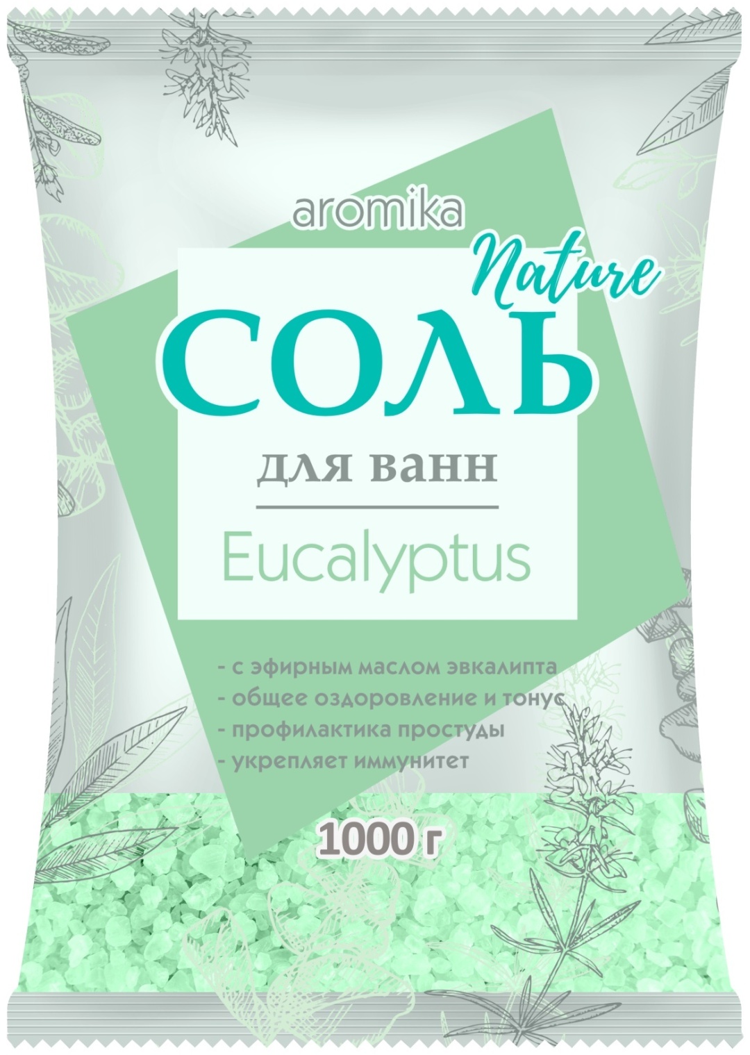 Aromika Eucalyptus морская соль 1000 г
