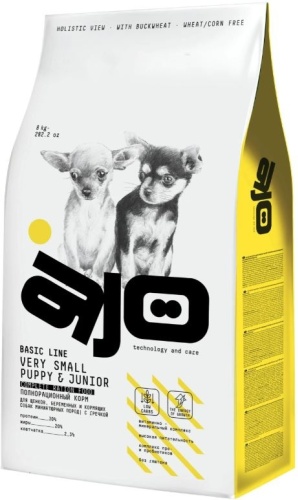 AJO Basic Line Very Small Puppy & Junior для щенков миниатюрных пород 8 кг
