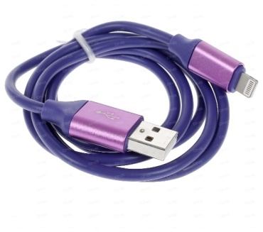 Кабель DEXP USB 2.0 (M), Lightning, 1 м, D82A0PM10RVCxB фиолетовый