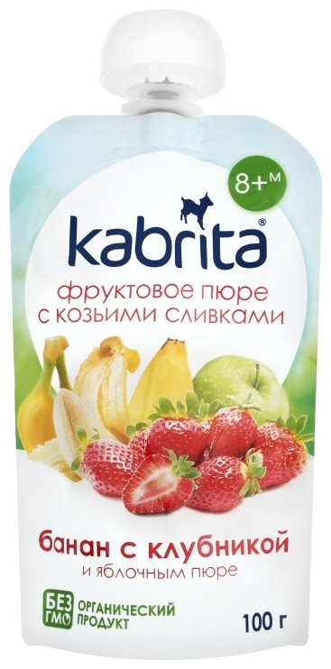 КАБРИТА ПЮРЕ ФРУКТ КОЗ СЛИВ БАН/КЛУБ/ЯБЛ 6 мес+ 100г