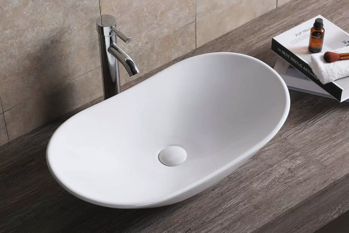 Раковина накладная, белая, овал 640*360*140 Cerutti SPA CR7031B - артикул K0000095975