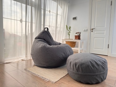 Кресло-мешок Bbag Home XL , чехол букле, графит, темно-серый