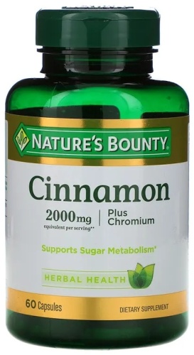 Nature's Bounty Cinnamon Plus Chromium, 60 капсул