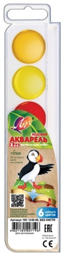 Акварельные Луч ZOO Тупик 19С 1248-08 медовая, без кисти мультиколор 6 шт 3 мл