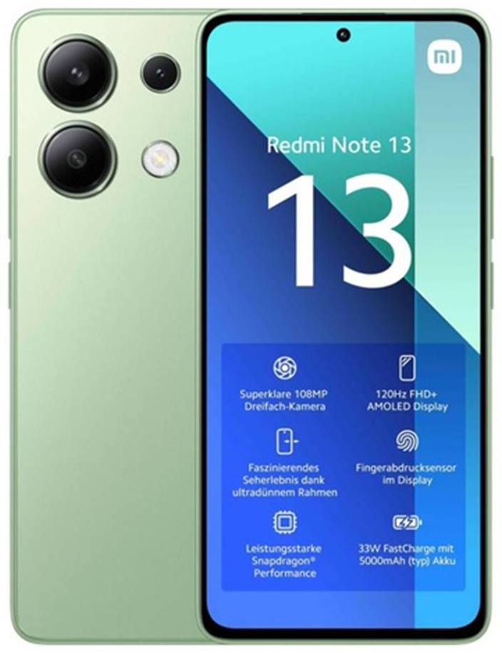 Смартфон Xiaomi Redmi Note 13 4G 6 ГБ/128 ГБ зеленый