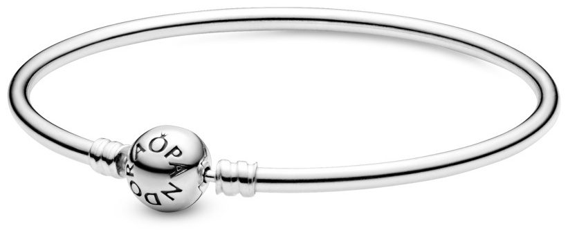 PANDORA жесткий с круглой застежкой 590713-17 длина 17 см, вес 8.73 г серебро, плетение снейк