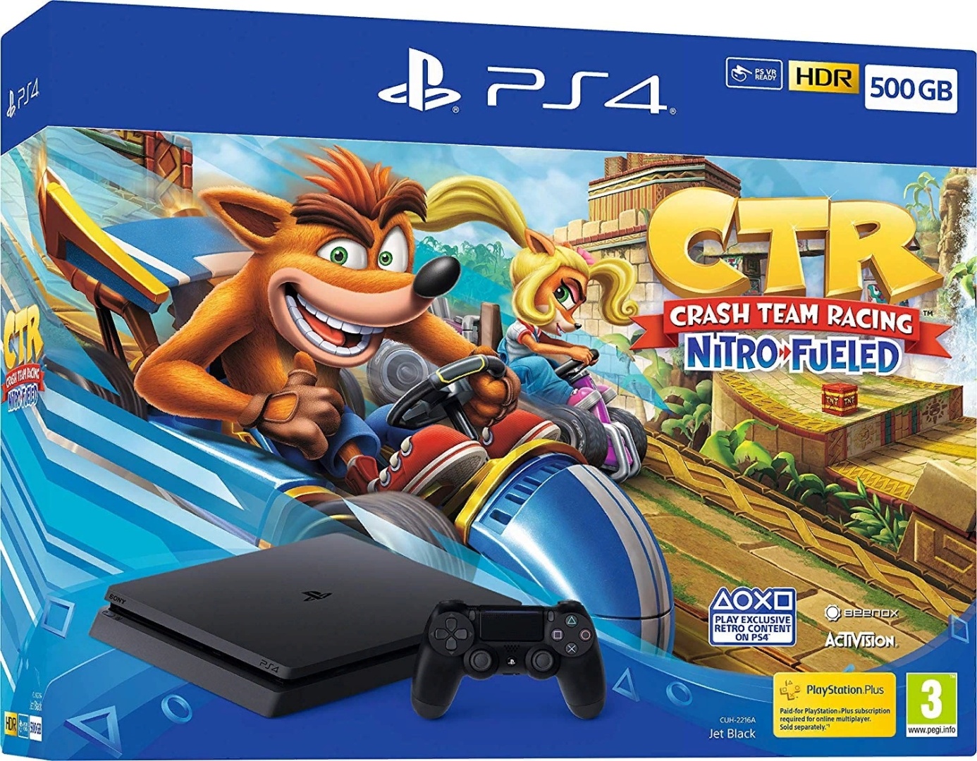 Купить Игровая приставка Sony PlayStation 4 Slim 500Gb черный+ CTR Crash  Team Racing Nitro Fueled в Караганде – Магазин на Kaspi.kz