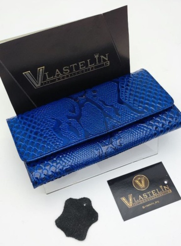 Кошелек Vlastelin металл, натуральная кожа синий