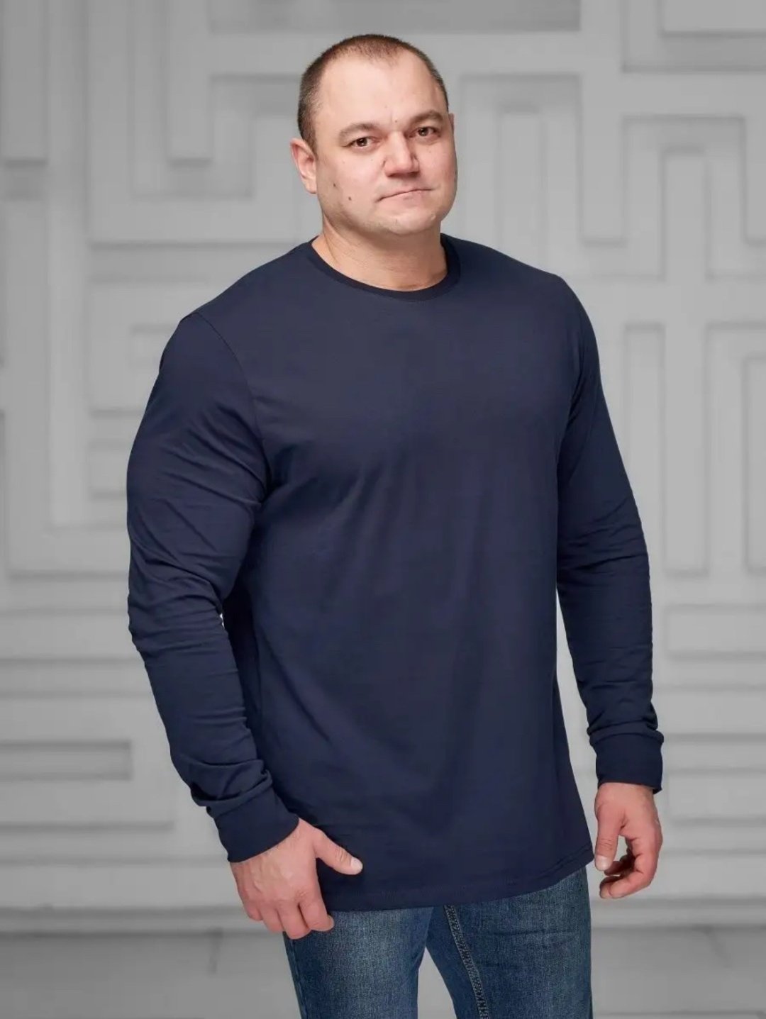Лонгслив A STEEL синий