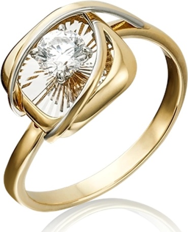 ЮЗ Платина 01-5228-00-501-1121-38_18 размер 18 вес 3.1 г золото, фианит Swarovski