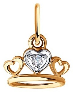 Подвеска LUXOR JEWELRY LUXOR 51-130-00745-1_0,46 вес 0.46 г золото, фианит