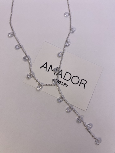 Колье Amador 200000543887 длина 45 см вес 5 г серебро, кристалл Swarovski