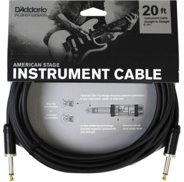 D'Addario Planet Waves American Stage PW-AMSG-20 6.1 м черный
