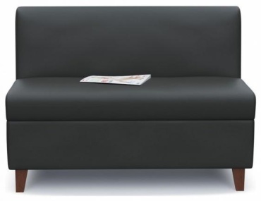 Мини-диван KEMAWOOD sofas, 120х70 см, обивка экокожа (искусственная кожа), черный