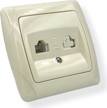 Компьютерная розетка (RJ45) VIKO Carmen crem 1211, бежевый