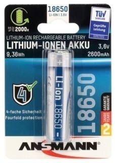 Аккумулятор 18650 ANSMANN 1 шт