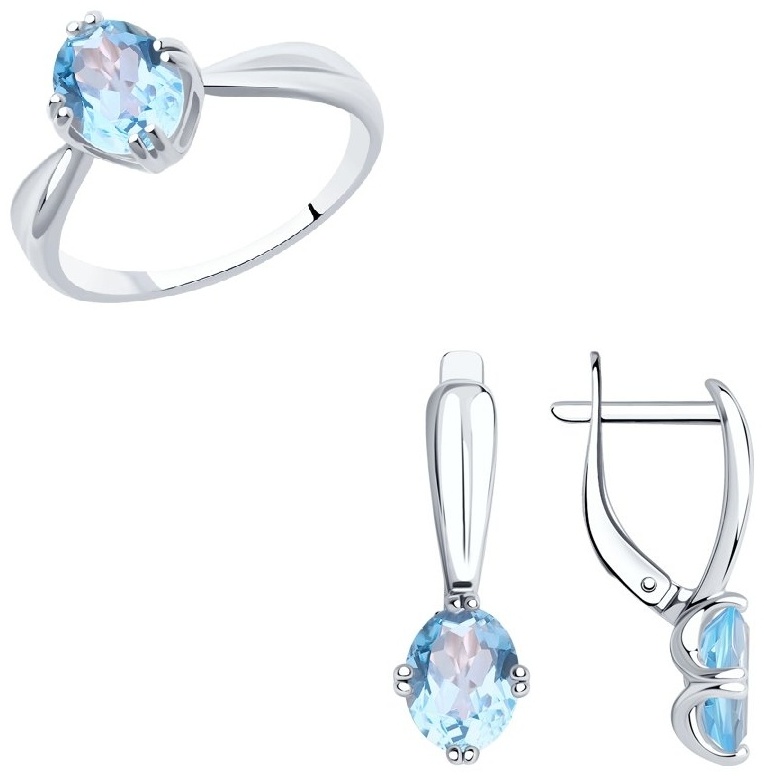 Diamant 94-310-00635-1-94-320-00635-1 вес 4.79 г серебро, топаз
