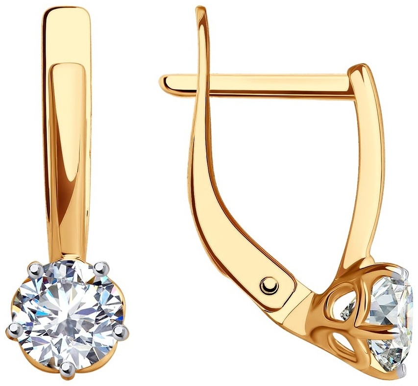 Серьги SOKOLOV EAR-SO-585-858467 вес 1.83 г золото, фианит