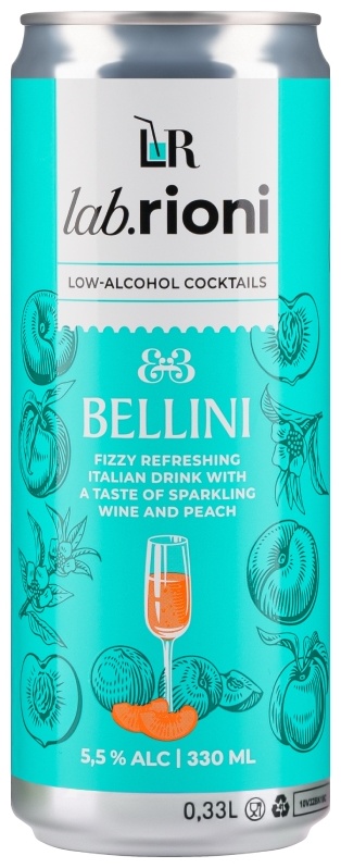 Lab.rioni Bellini коктейль сладкий персик 5.5% 0.33 л