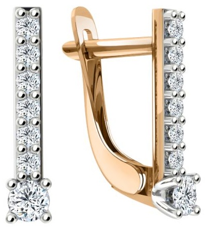 Серьги Sanis 01-218638 вес 1.82 г золото, фианит