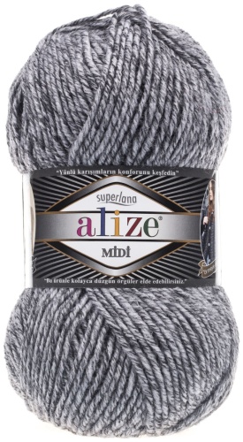 Моток Alize SuperLana Midi 801 серый меланж 170 м 100 г