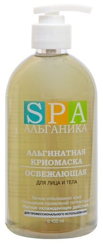 Маска для лица SPA Альганика альгинатная, гелевая Освежающая для лица и тела 450 мл