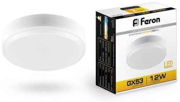 Feron 12W GX53, светодиодная, теплый белый