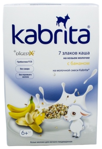 Kabrita 7 злаков на козьем молоке с бананом 180 гр
