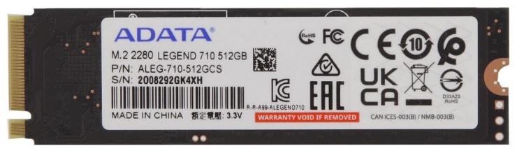 SSD ADATA Legend 710 PCIe 3.0 х4 512 Гб